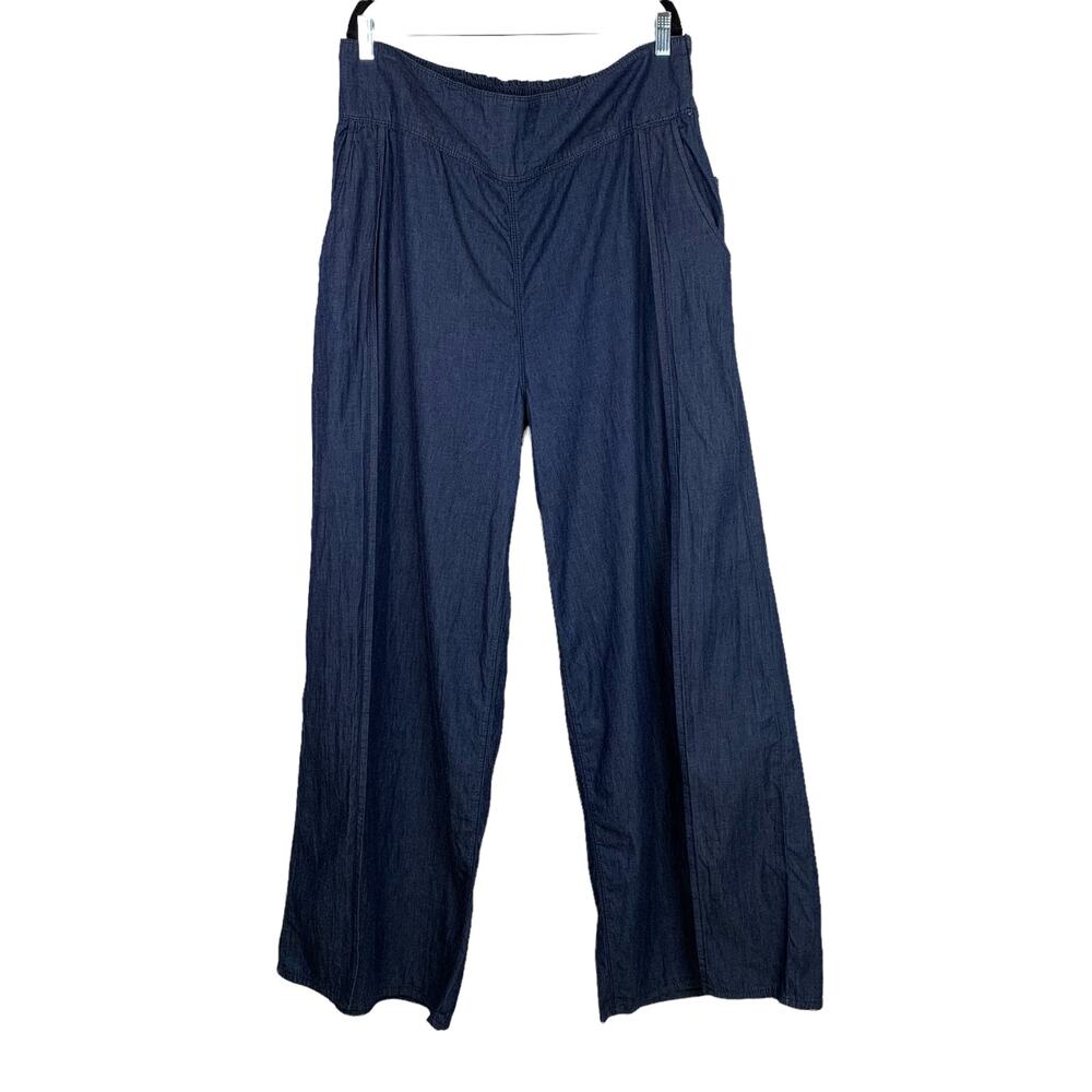 Forever 21 Relaxed Denim Split Thigh Wide Leg Pants